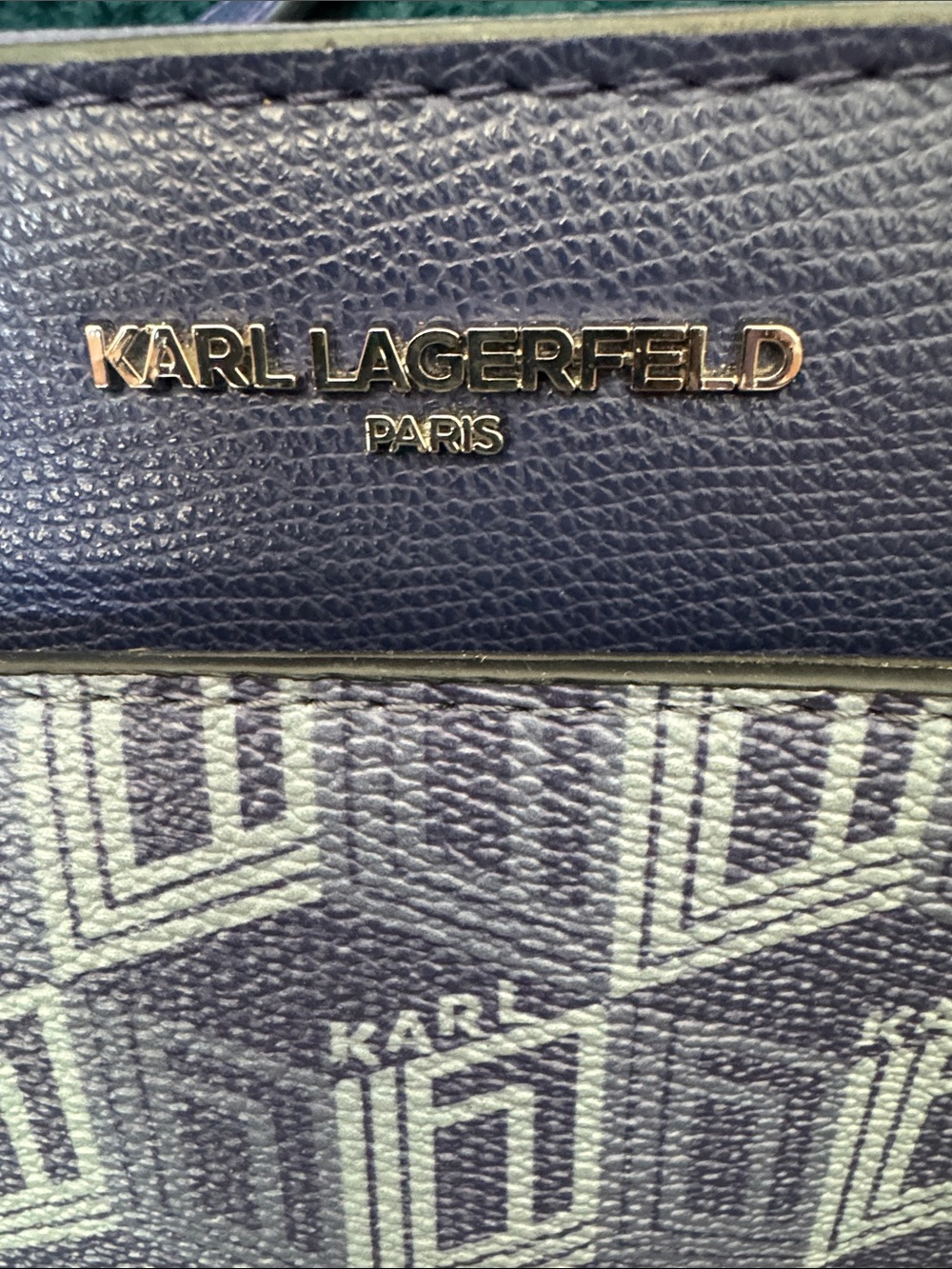 Karl Lagerfeld Purple/Blue Logo Jacquard Satchel with Icon Patch - Picture 3 of 9